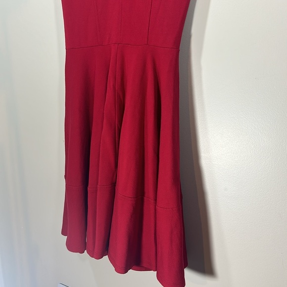 Eight Sixty Red Cap Sleeve Short Dress V-Neck XS Cocktail Flare - Picture 5 of 9